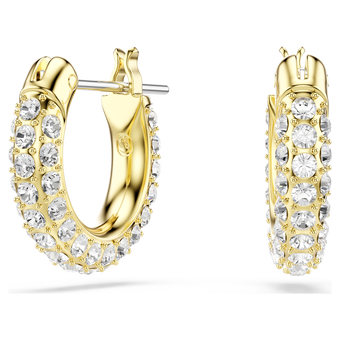 swarovski dextera hoop earrings  pav   mini  white  gold tone plated