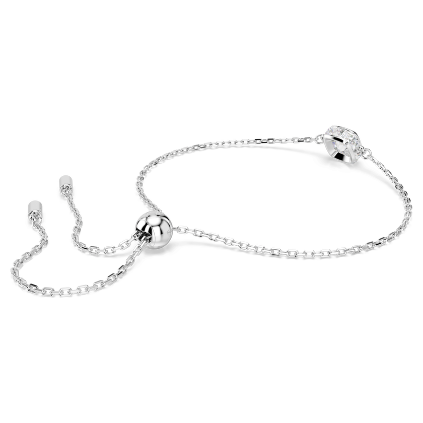 swarovski birthstone bracelet  square cut  april  white  rhodium plated