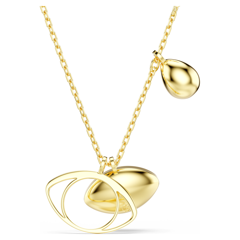 swarovski symbolica pendant  evil eye  blue  gold tone plated