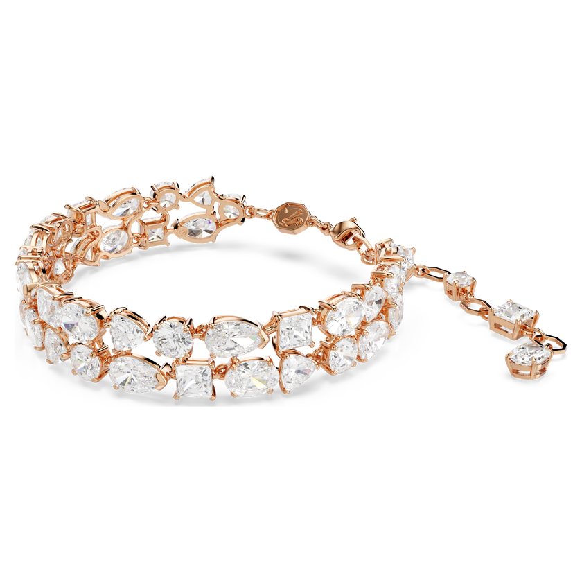 swarovski mesmera bracelet  mixed cuts  white  gold tone plated