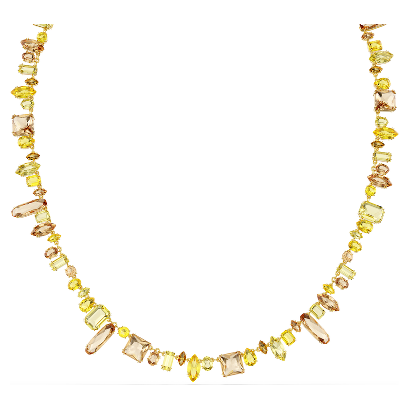 swarovski gema strandage  mixed cuts  yellow  gold tone plated