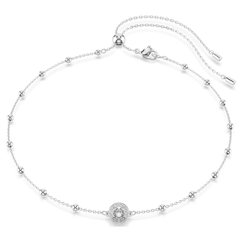 swarovski una angelic pendant  round cut  double sided motifs  white  rhodium plated