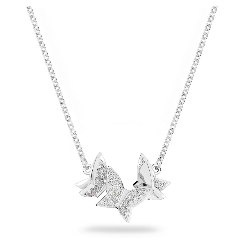 swarovski lilia necklace  butterfly  white  rhodium plated