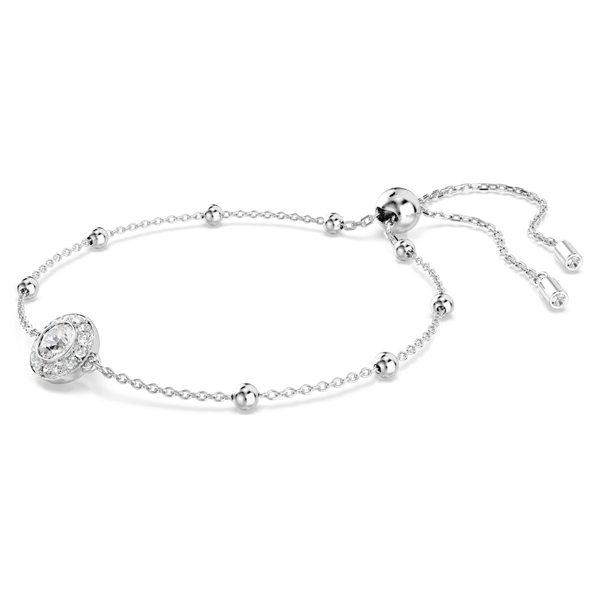 swarovski una angelic bracelet  round cut  white  rhodium plated