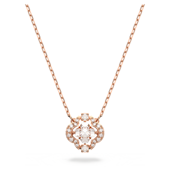 swarovski una necklace  clover  white  rose gold tone plated