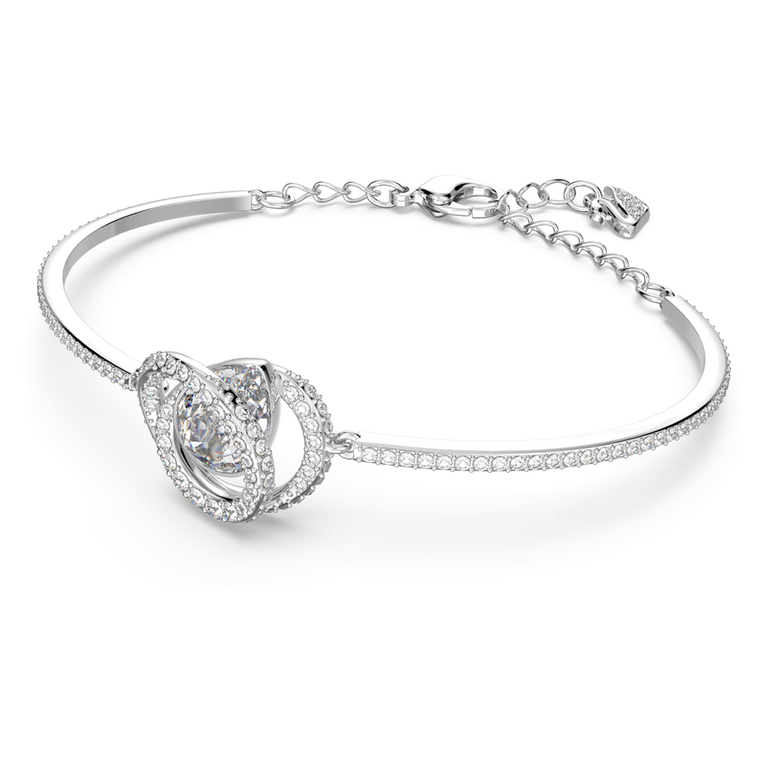 swarovski generation bangle  white  rhodium plated