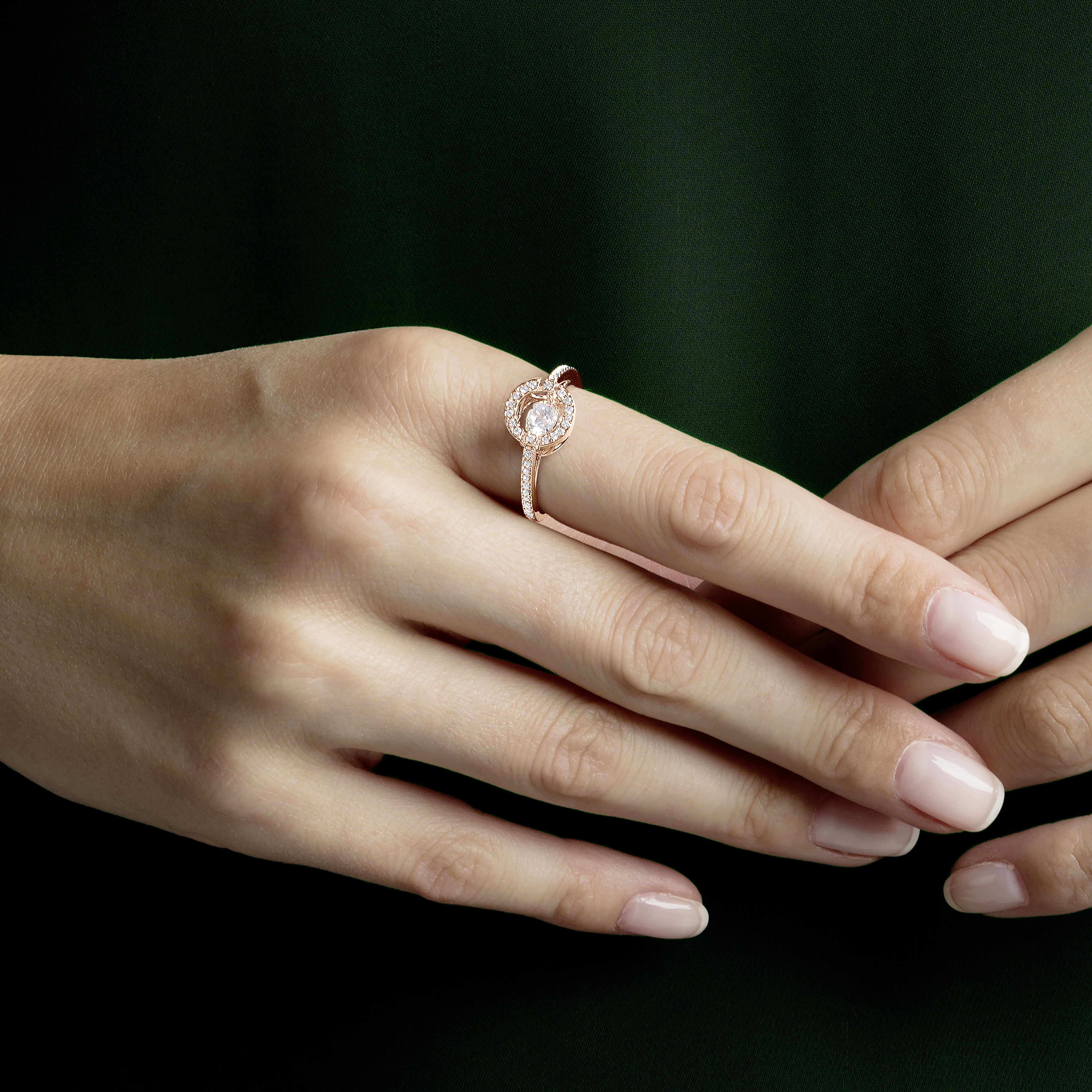 Buy Swarovski Sparkling Dance Round Ring White Rose gold plating