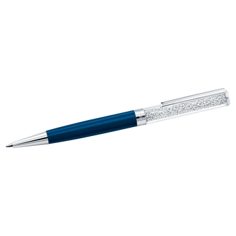 swarovski crystalline ballpoint pen  blue  blue lacquered  chrome plated