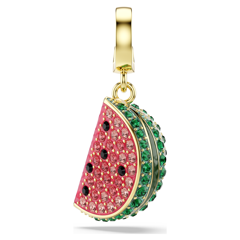swarovski idyllia charm  mixed cuts  watermelon  multicolored  gold tone plated