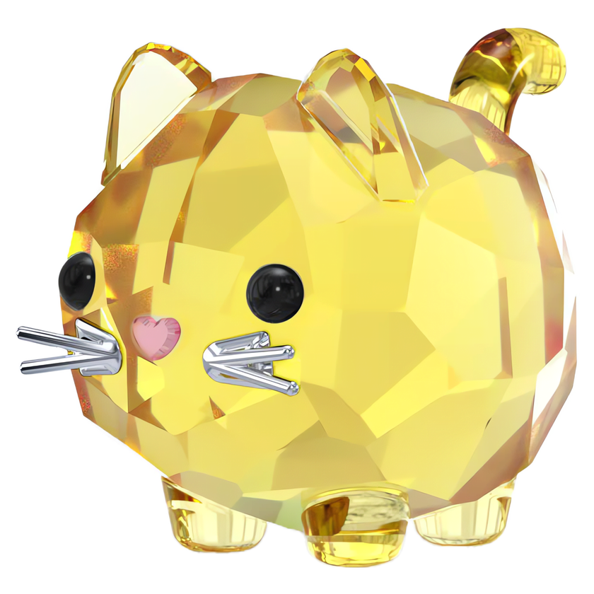 swarovski chubby cats yellow cat