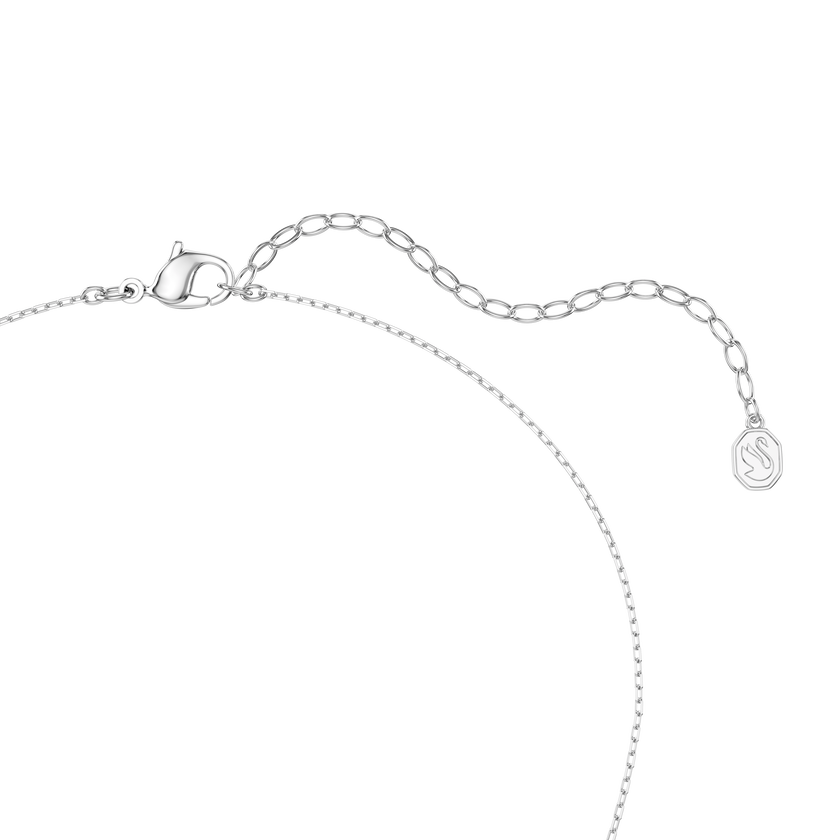 swarovski vienna pendant  mixed cuts  feather  white  rhodium plated