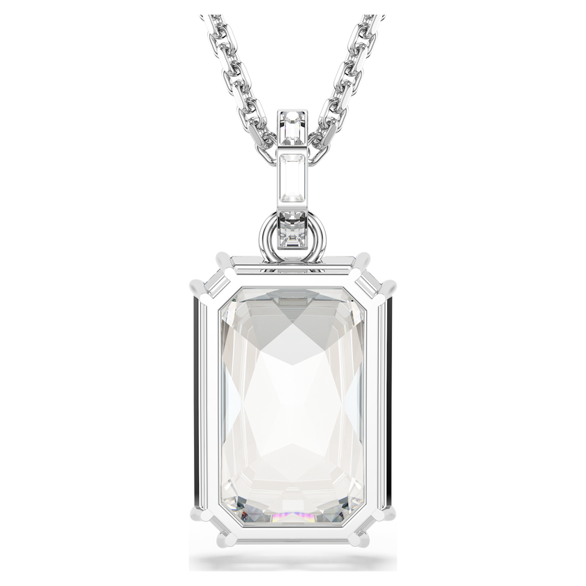 swarovski millenia pendant  octagon cut  white  rhodium plated