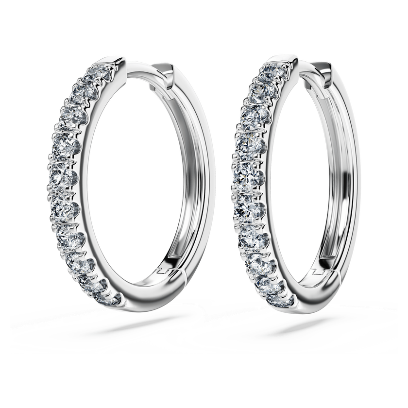 swarovski eternity hoop earrings  lab grown diamonds 0 56 ct tw  round shape  sterling silver
