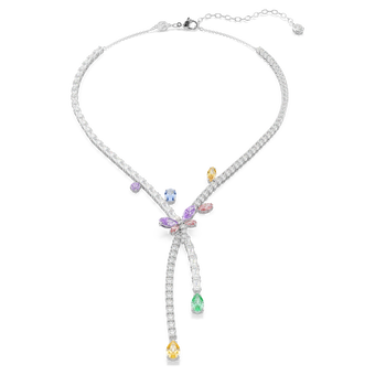 ariana grande x swarovski necklace  mixed cuts  dragonfly  multicolored  rhodium plated