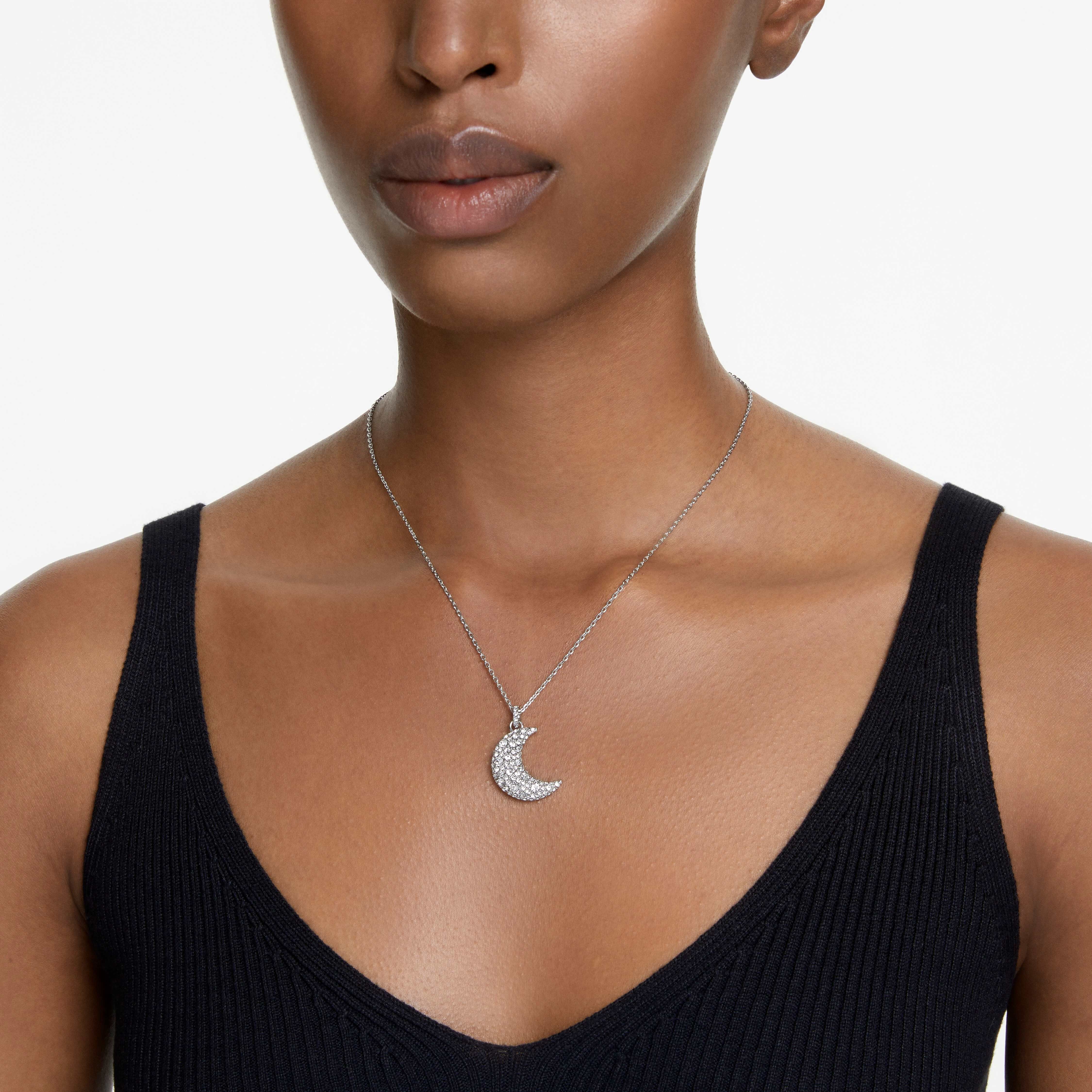 Buy Swarovski Sublima pendant Moon White Rhodium plated