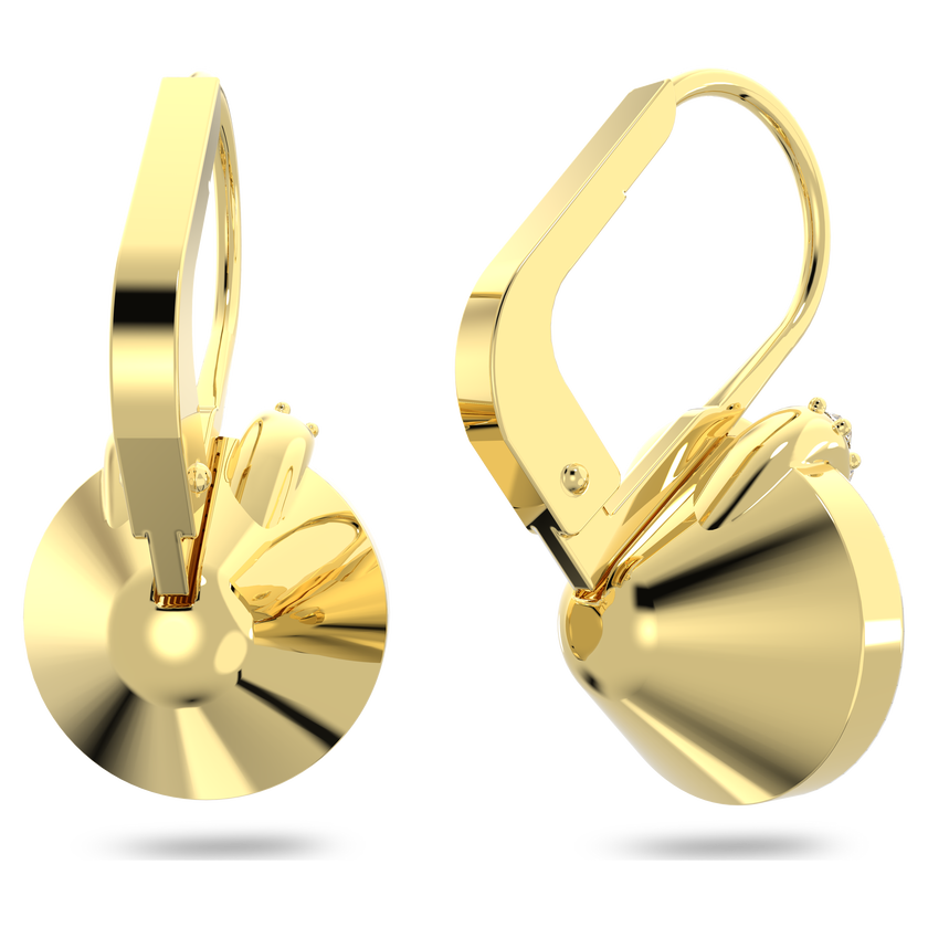 swarovski bella v drop earrings  round cut  gold tone  gold tone plated