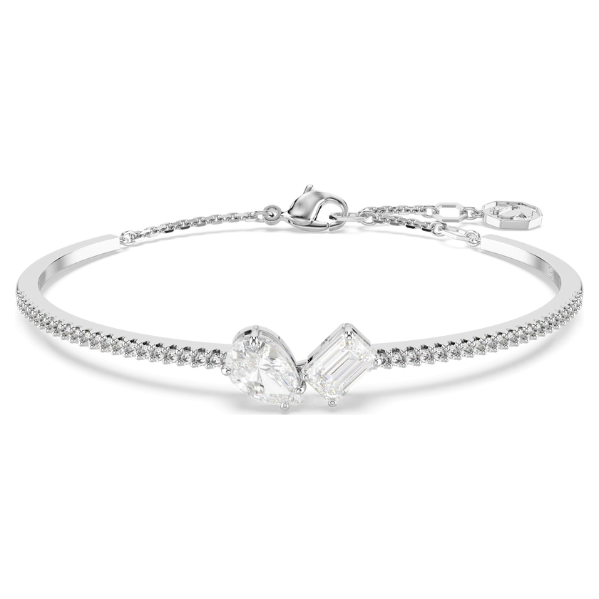 swarovski mesmera bangle  mixed cuts  white  rhodium plated
