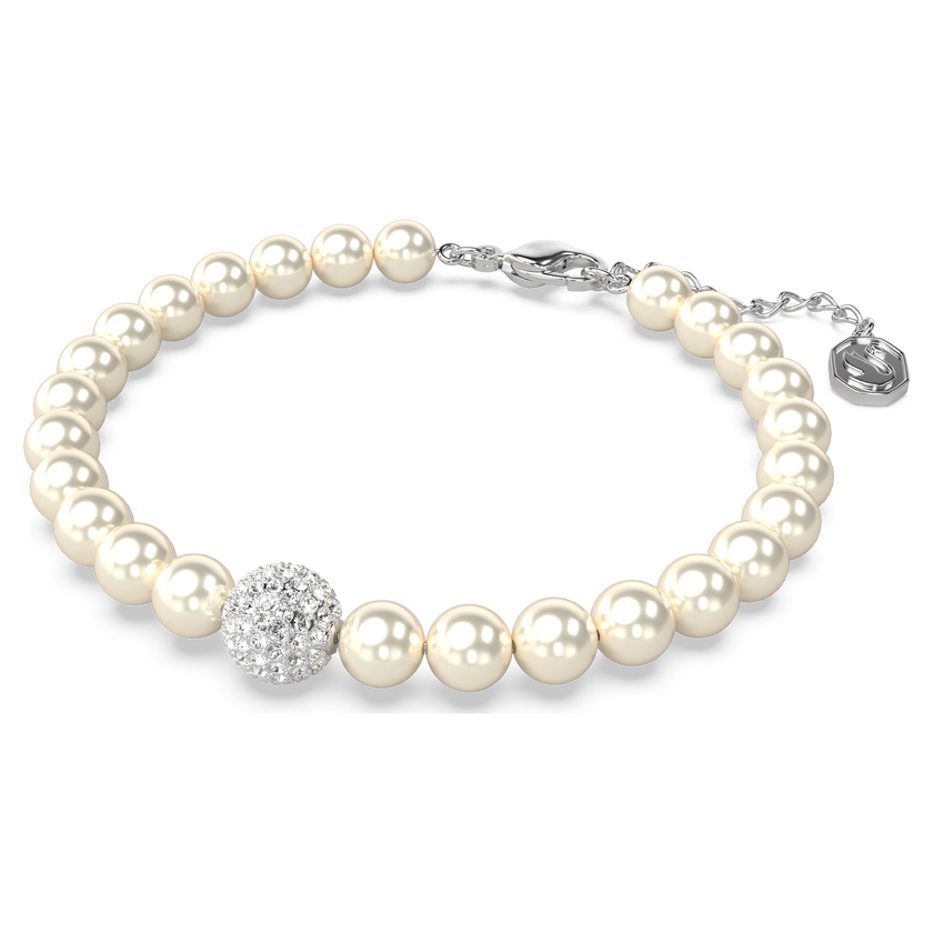 swarovski remix collection strand  crystal pearl  white  rhodium plated