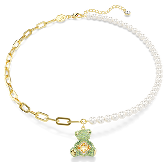 swarovski teddy pendant bear multicolored gold tone plated