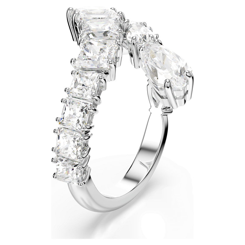 swarovski matrix ring  mixed cuts  white  rhodium plated