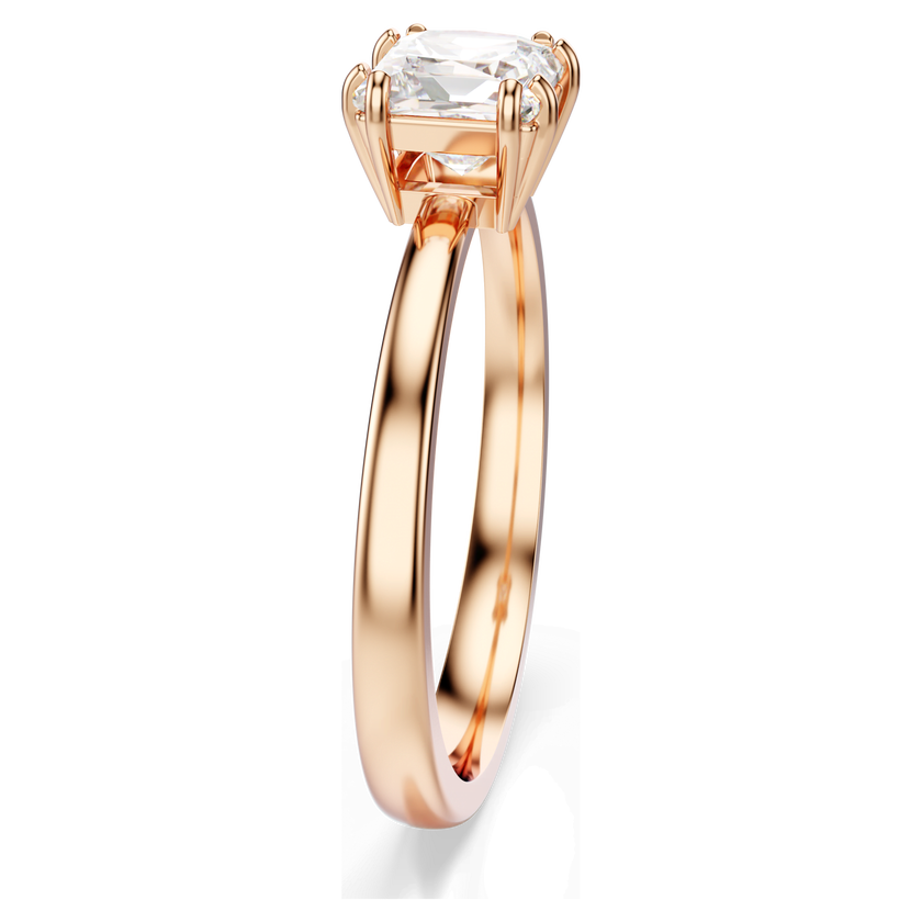 swarovski attract ring  square cut  white  rose gold tone plated