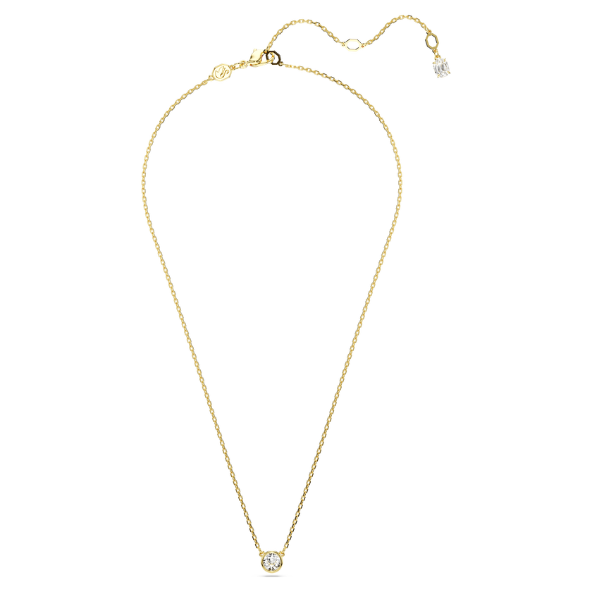 swarovski imber pendant  round cut  white  gold tone plated