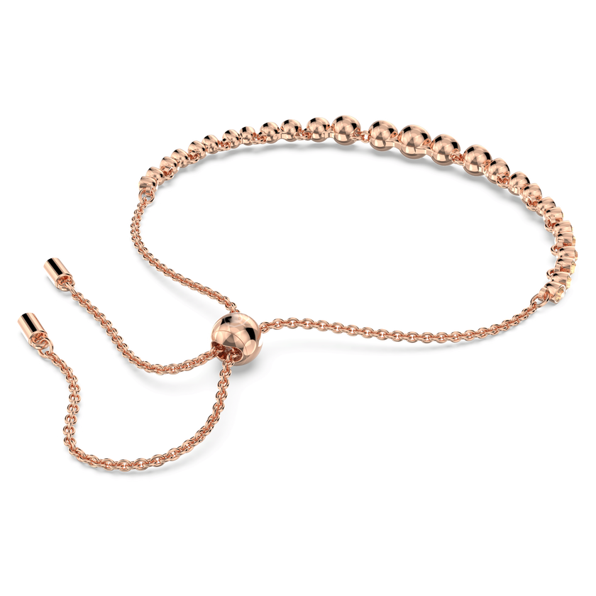 swarovski emily bracelet  mixed round cuts  pink  rose gold tone plated