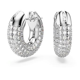 swarovski dextera hoop earrings pav crystal rhodium plated