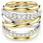 swarovski hyperbola cocktail ring  round cut  white  mixed metal finish