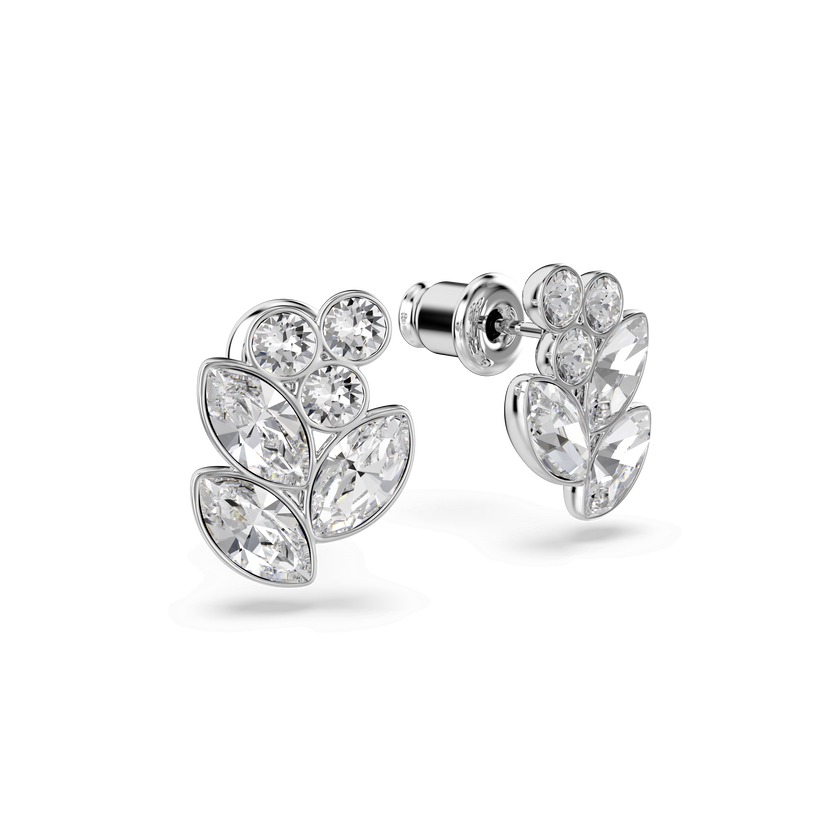 swarovski diapason stud earrings  mixed cuts  white  rhodium plated