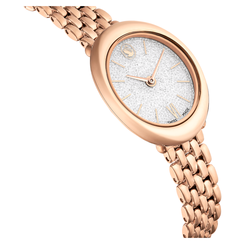 swarovski imber oval watch  swiss made  metal bracelet  gold tone  rose gold tone finish