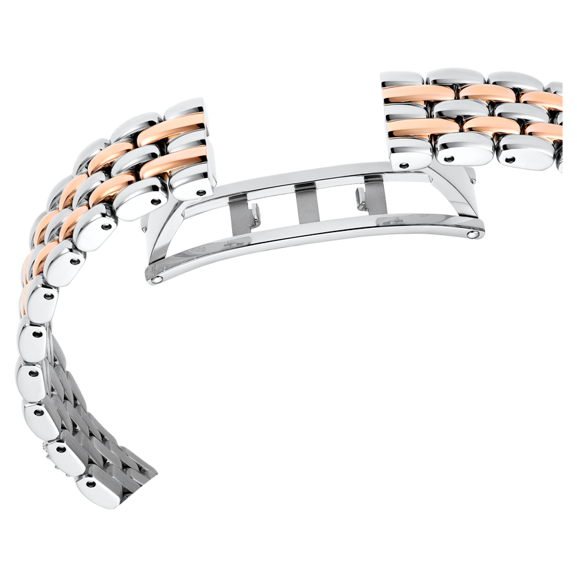 swarovski dextera octagon watch  swiss made  metal bracelet  silver tone  rose gold tone finish