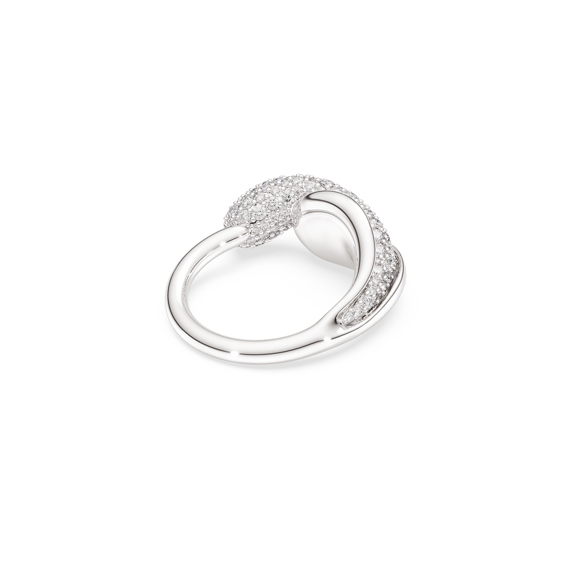 swarovski classica cocktail ring  round cut  white  sterling silver