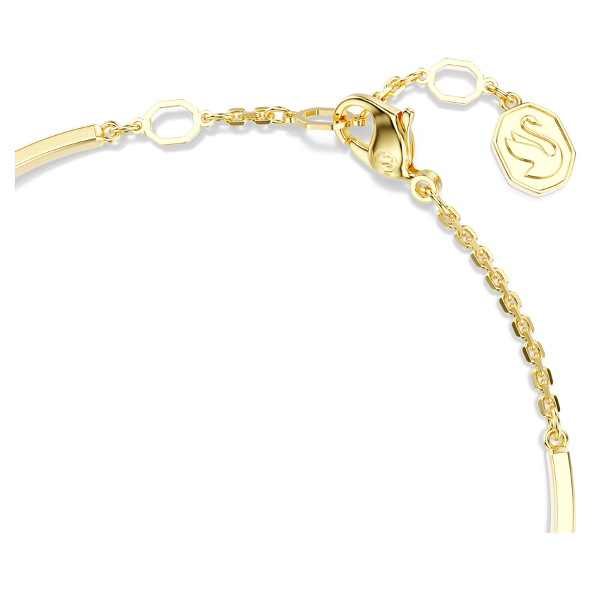swarovski idyllia bangle  mixed cuts  shell  green  gold tone plated