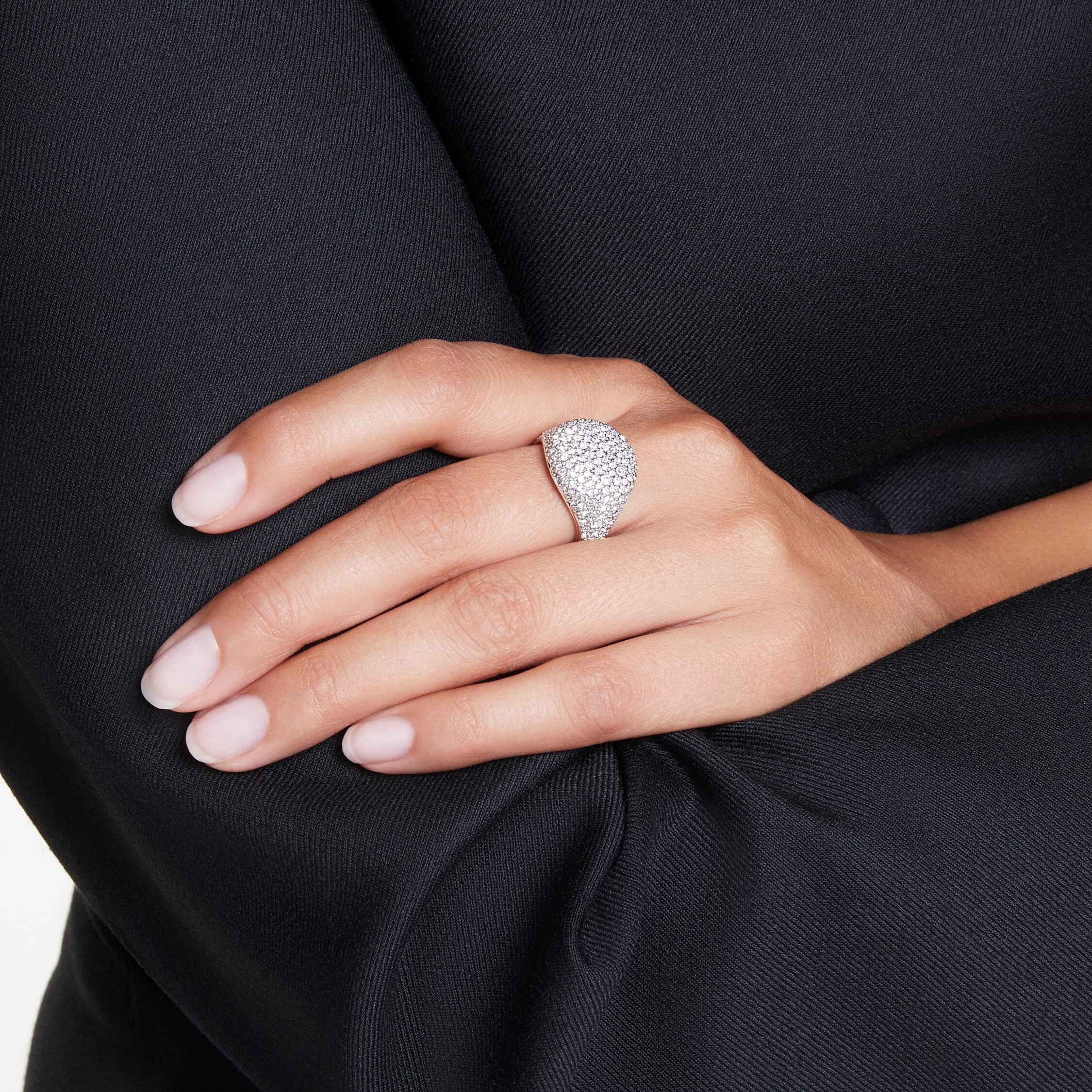 swarovski sublima cocktail ring  white  rhodium plated