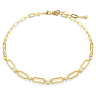 Dextera necklace, White, Gold-tone plated