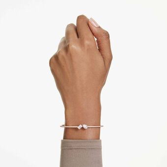 swarovski mesmera bangle  mixed cuts  white  rose gold tone plated
