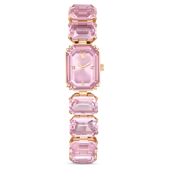 swarovski millenia watch octagon cut bracelet pink rose gold tone finish