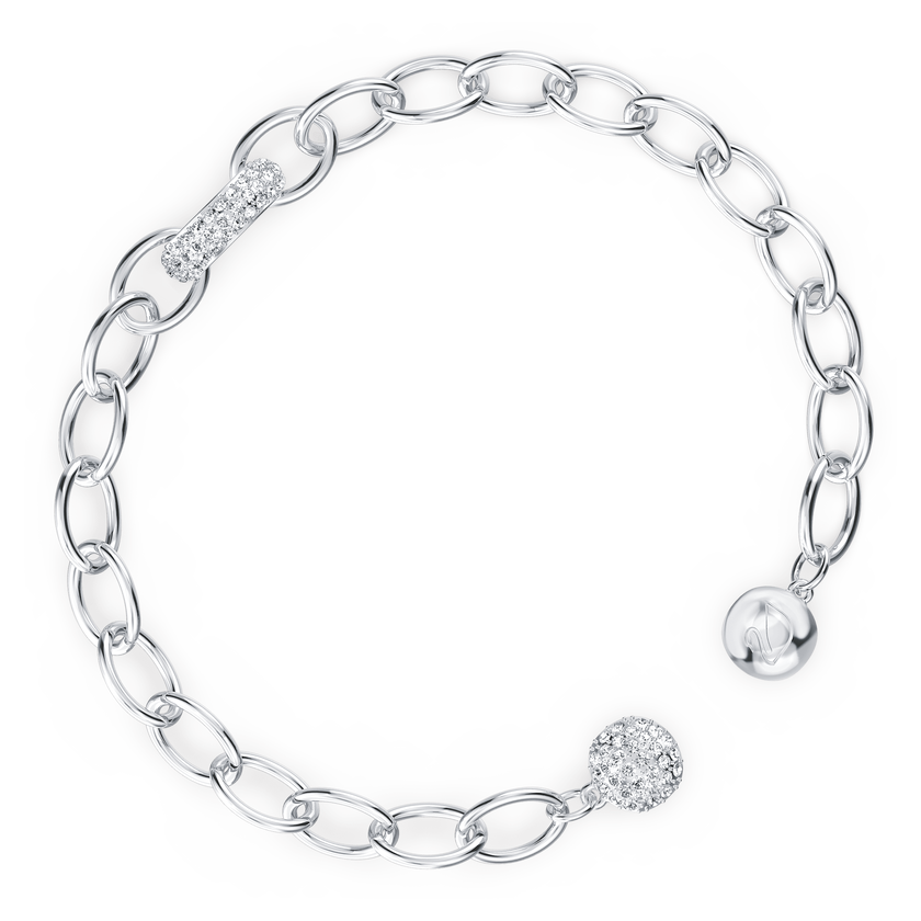 swarovski the elements chain bracelet  white  rhodium plated