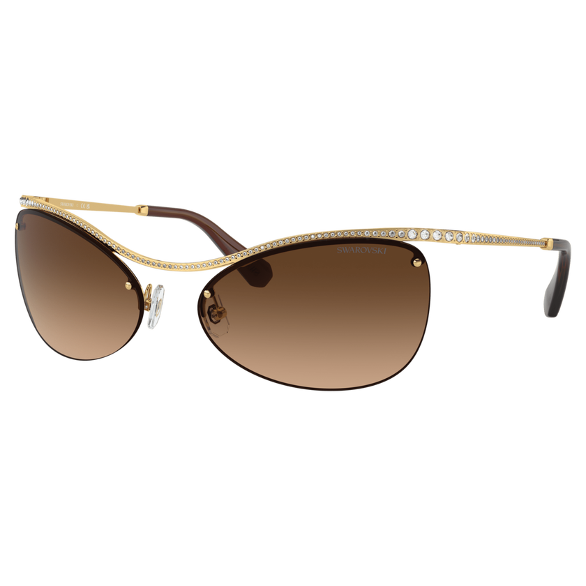 swarovski sunglasses  oval shape  sk7018 ov  brown