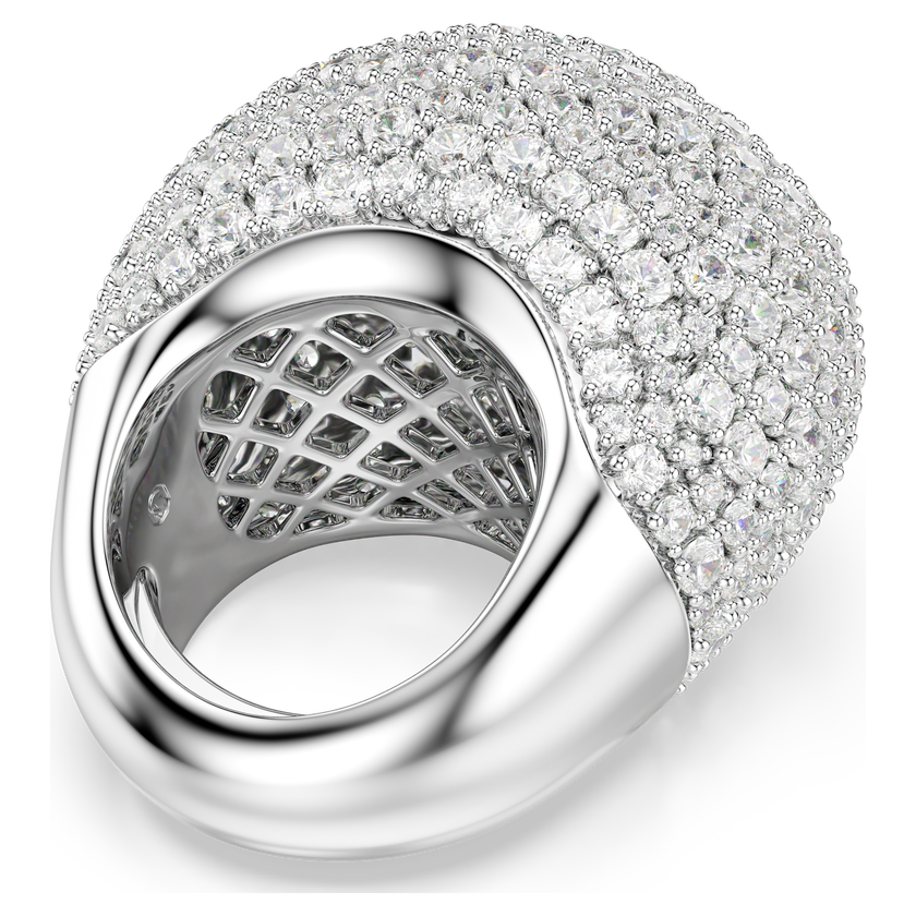 swarovski sublima cocktail ring  large  white  rhodium plated
