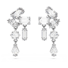 swarovski mesmera drop earrings mixed cuts white rhodium plated