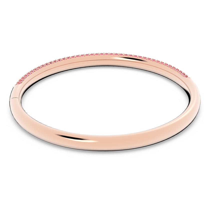 swarovski stone bangle  pink  rose gold tone pvd