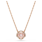 swarovski una necklace clover pink rose gold tone plated