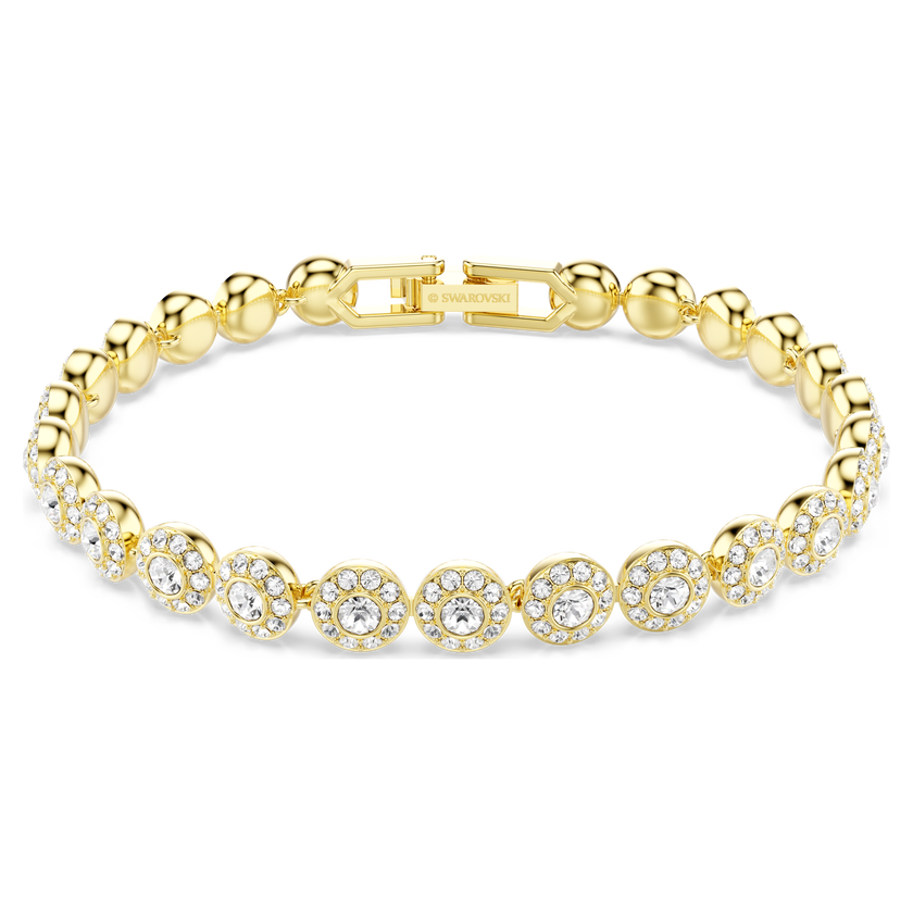 swarovski una angelic bracelet  round cut  white  gold tone plated