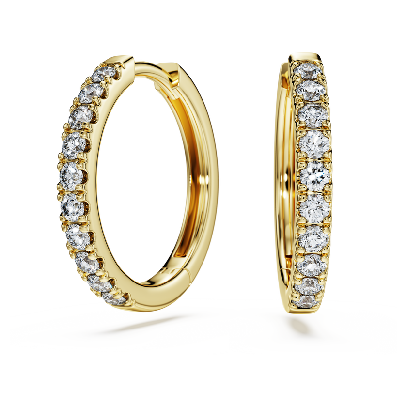 swarovski eternity hoop earrings  lab grown diamonds 0 5 ct tw  round shape  18k yellow gold