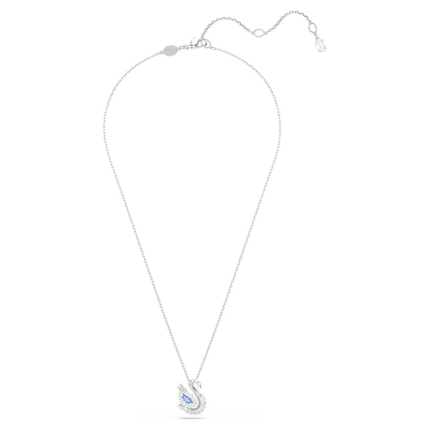 swarovski swan pendant  mixed cuts  swan  blue