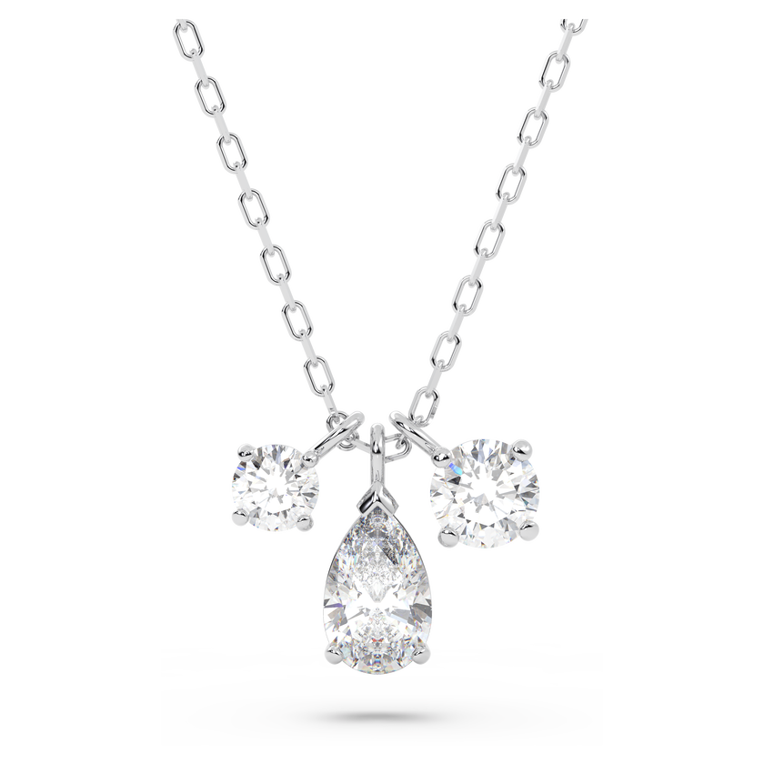 swarovski mesmera pendant  mixed cuts  cluster  white  rhodium plated