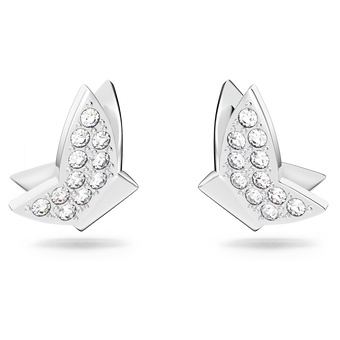swarovski lilia stud earrings  butterfly  white  rhodium plated