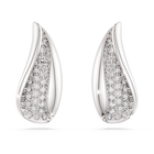 swarovski classica drop earrings  round cut  white  sterling silver